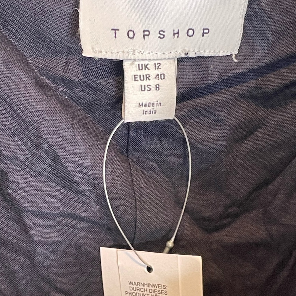Topshop Navy Blue & White Polka Dot Lace-Trim Slip Dress Size 8 NWT - Picture 4 of 6